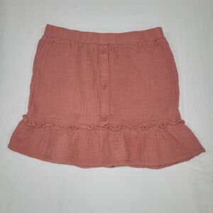 Primark Size 7-8 Years Coral Faux Button-Front Mini Skirt